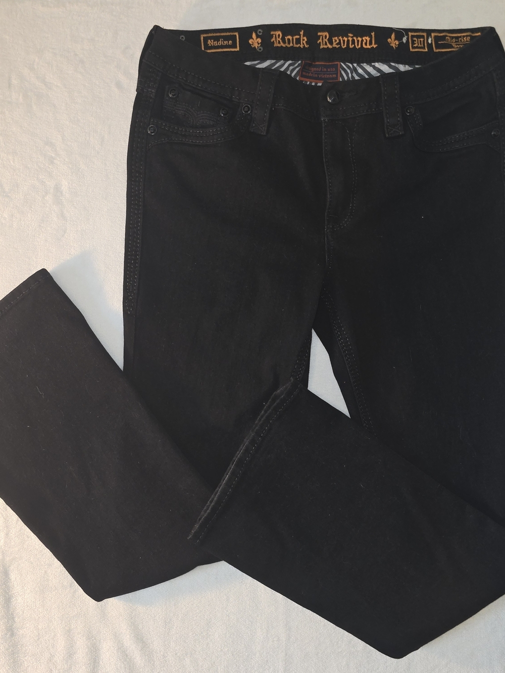 Rock And Revival Womens Jeans Nadine Style Black Size 30 Boot Cut